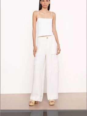 Vince Wide Leg Cargo Pants Bone